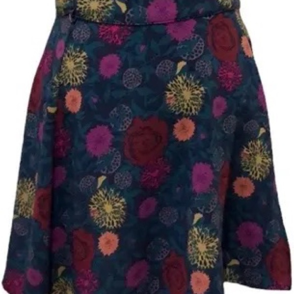 American Apparel nightbloom floral skater skirt XS/S blue/green/magenta/Y2K